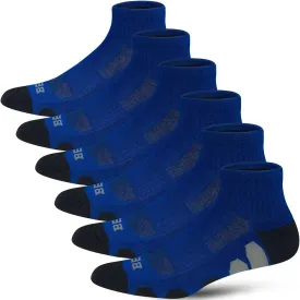 BERING Men's Athletic Quarter Ankle Running Socks (6 Pairs)