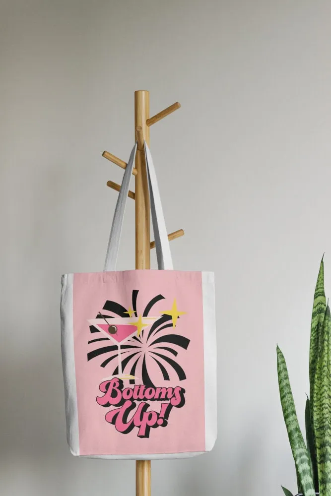 Bottoms Up Preppy Poster PRINTABLE ART, College Dorm Posters, Preppy Wall Art, Martini Print, Colorful Cocktail Poster, Bar Cart Art, Academia Aesthetic