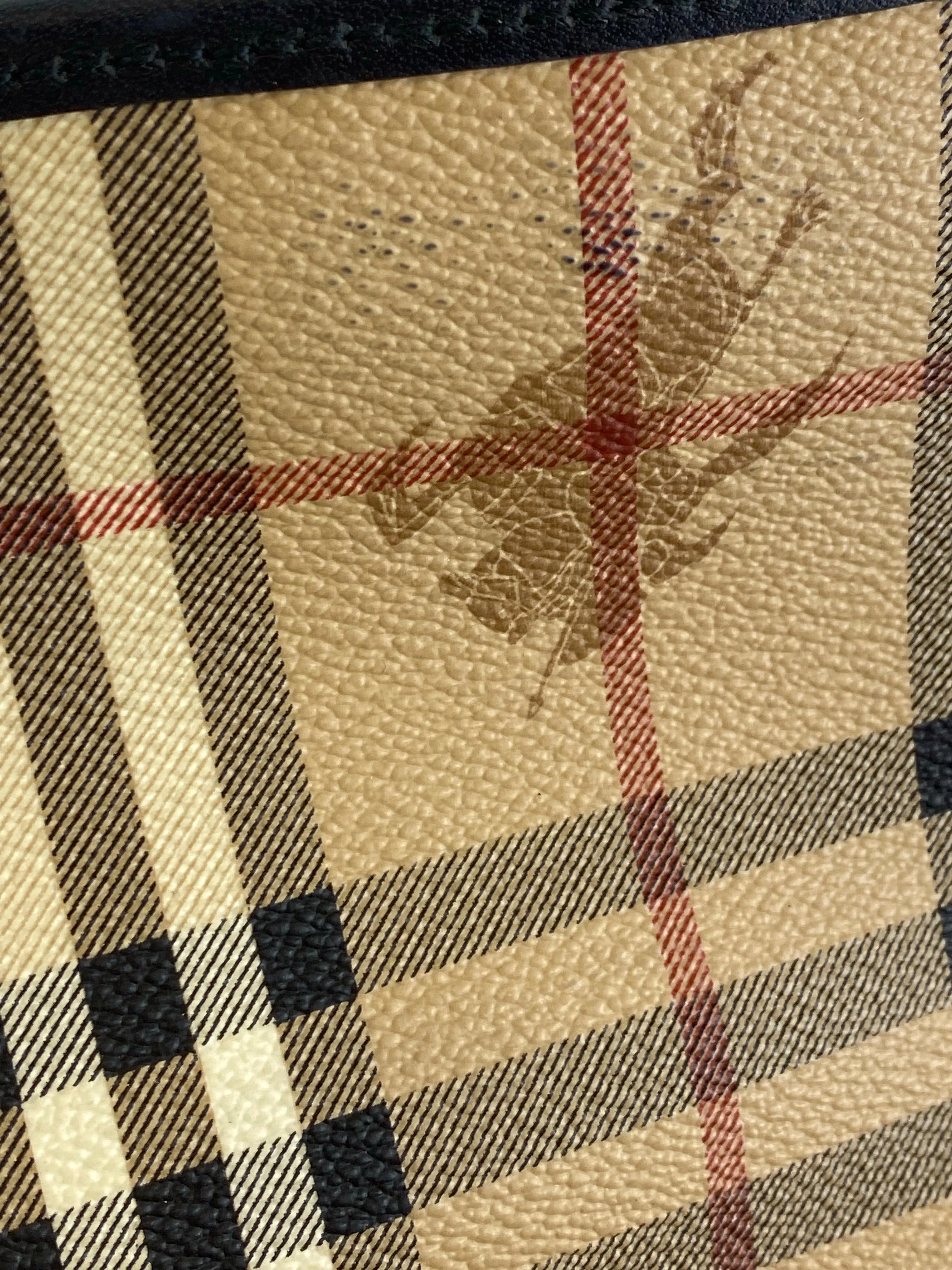Burberry Classic Nova Check Canvas & Black Leather Crossbody
