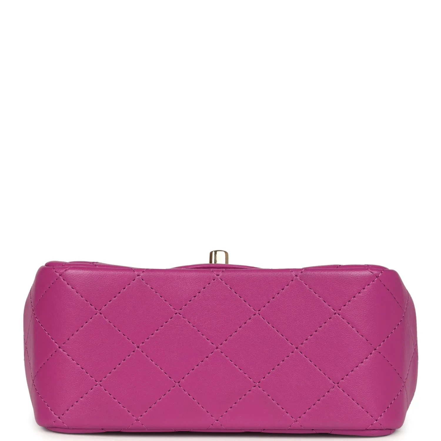 Chanel Mini Square Flap Bag Purple Lambskin Gold Hardware
