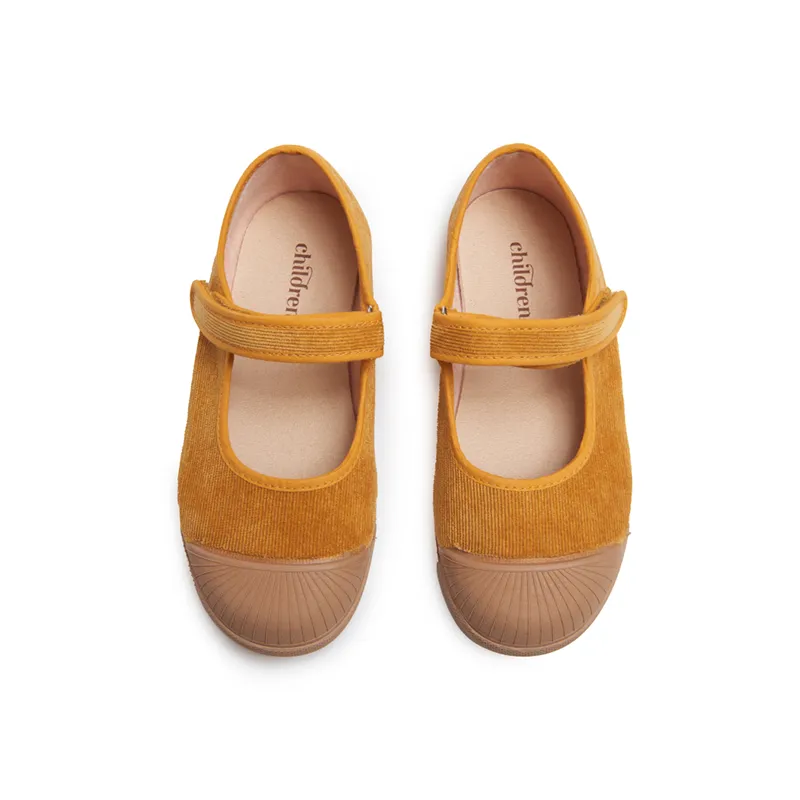 Corduroy Mary Jane Captoe Sneakers In Marygold