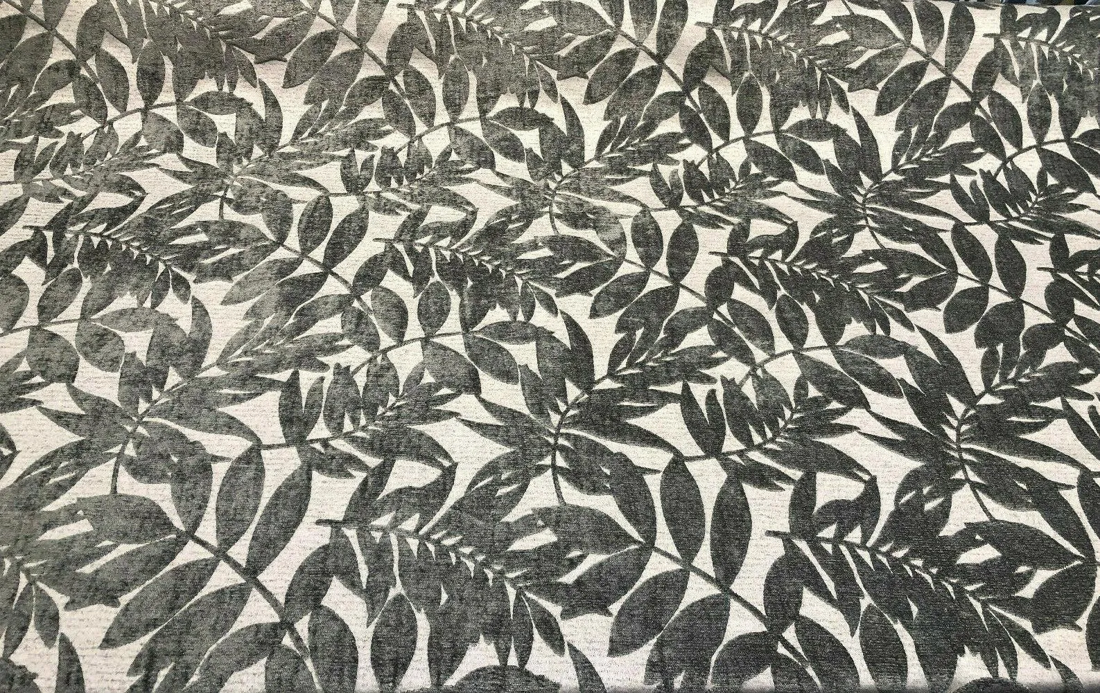Deer Trail Gray Chenille Rain Forest Fabric by the yard sofa couch pillow