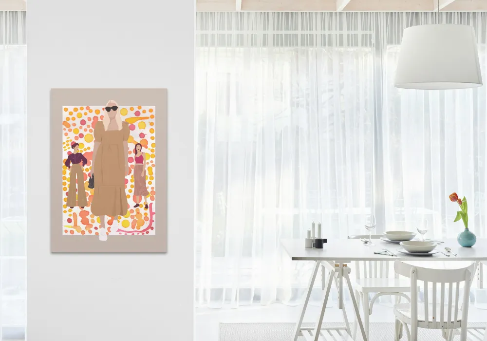 Fashion Illustration Boho Chic Wall Decor INSTANT DOWNLOAD Art Print, Beige Aesthetics, Boho Decor, Fashion Wall Art, Summertime Wall Art