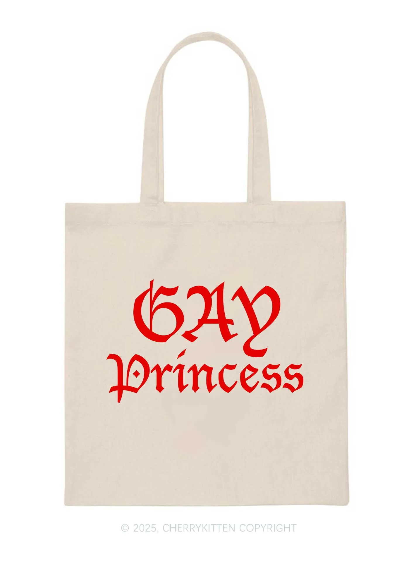 Gay Princess Pride Y2K Canvas Tote Bag Cherrykitten