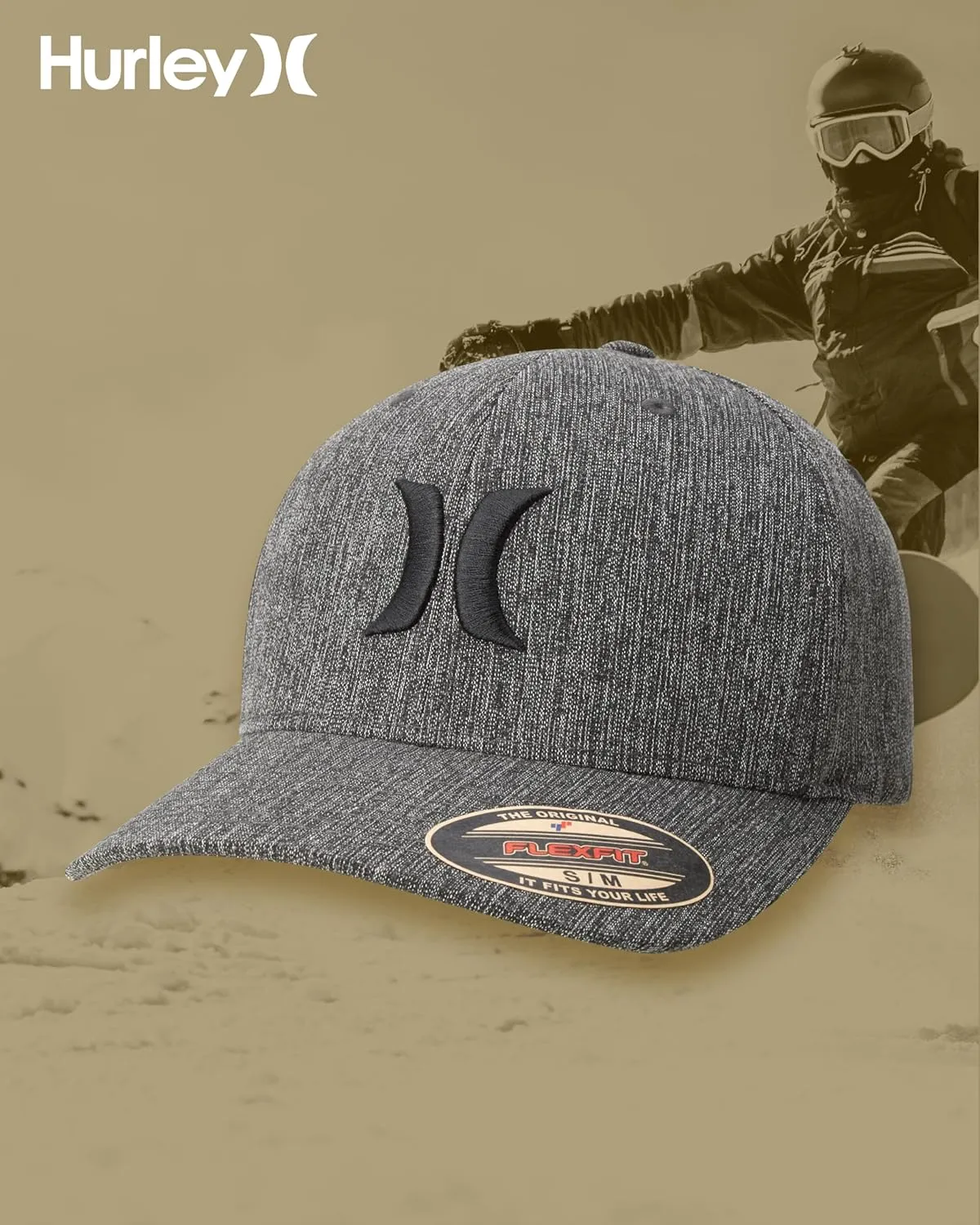 Hurley Men's Caps - One & Only Flexfit Textures Cap - Fitted Hats for Men, S-XL
