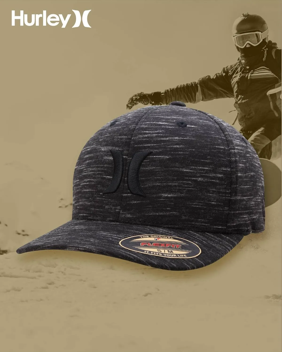 Hurley Men's Caps - One & Only Flexfit Textures Cap - Fitted Hats for Men, S-XL