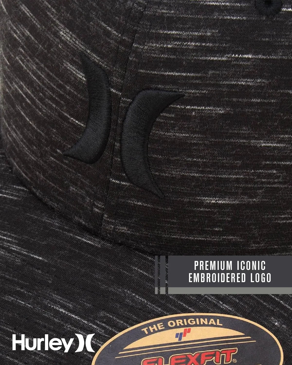 Hurley Men's Caps - One & Only Flexfit Textures Cap - Fitted Hats for Men, S-XL