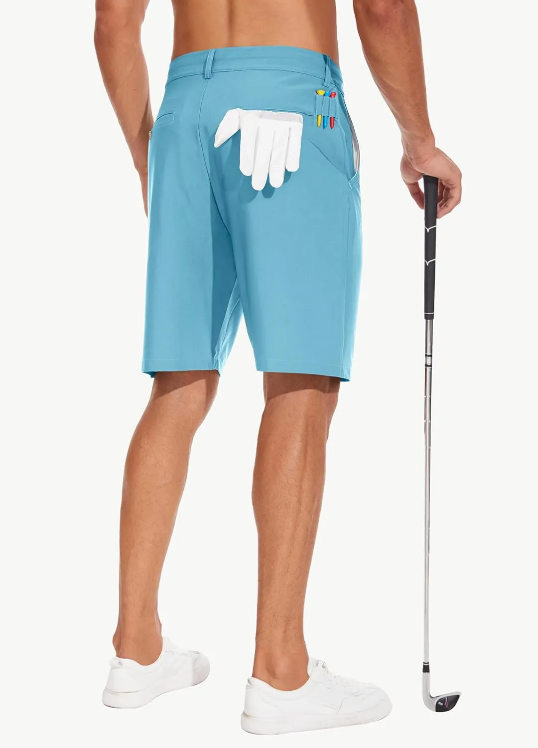 JWM Mens 7"/9" Stretch Golf Shorts - Lightweight Hybrid Casual Dress Work Flat Front Shorts with 5 Pockets Quick Dry UPF50