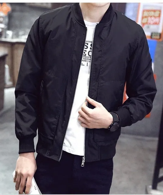 Men's Fashionable Ribbed Bomber Jackets