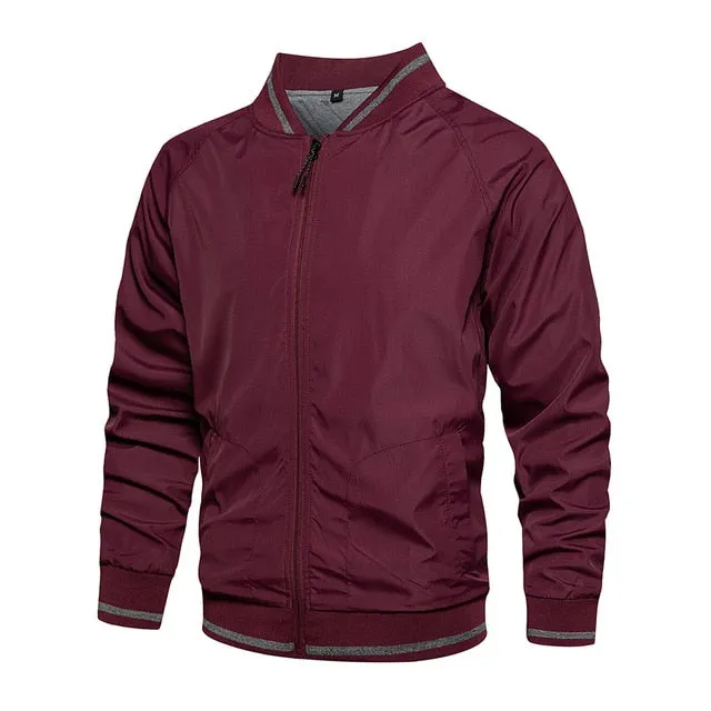 Men's Fashionable Ribbed Bomber Jackets