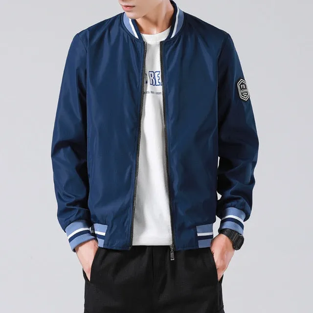Men's Fashionable Ribbed Bomber Jackets