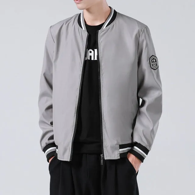Men's Fashionable Ribbed Bomber Jackets