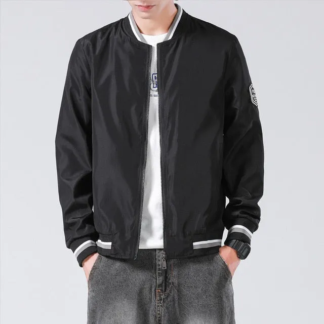 Men's Fashionable Ribbed Bomber Jackets