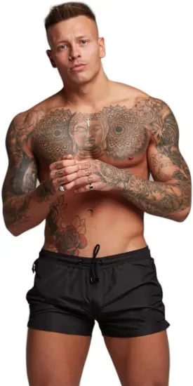 Mens Swim Trunks Quick Dry Swimwear Zipper Pockets, Swim Shorts with Mesh Lining