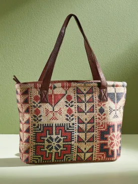 Mona B Upcycled Canvas Medium Canvas Handbag for Women | Tote Bag | Crossbody Bag for Grocery, Shopping, Travel | Stylish Vintage Shoulder Bags for Women: Lola