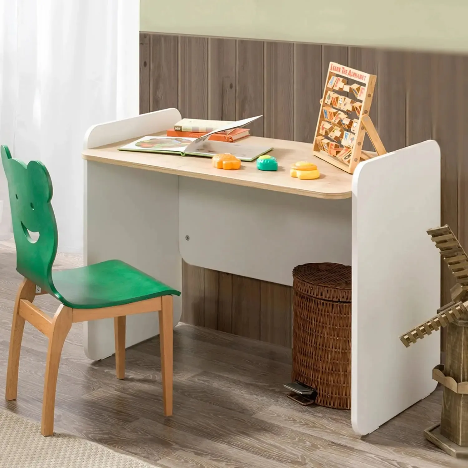 Natura White Dresser w/Mounted Desk