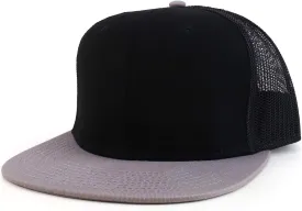 Oversize XXL Blank Flatbill Mesh Snapback Cap