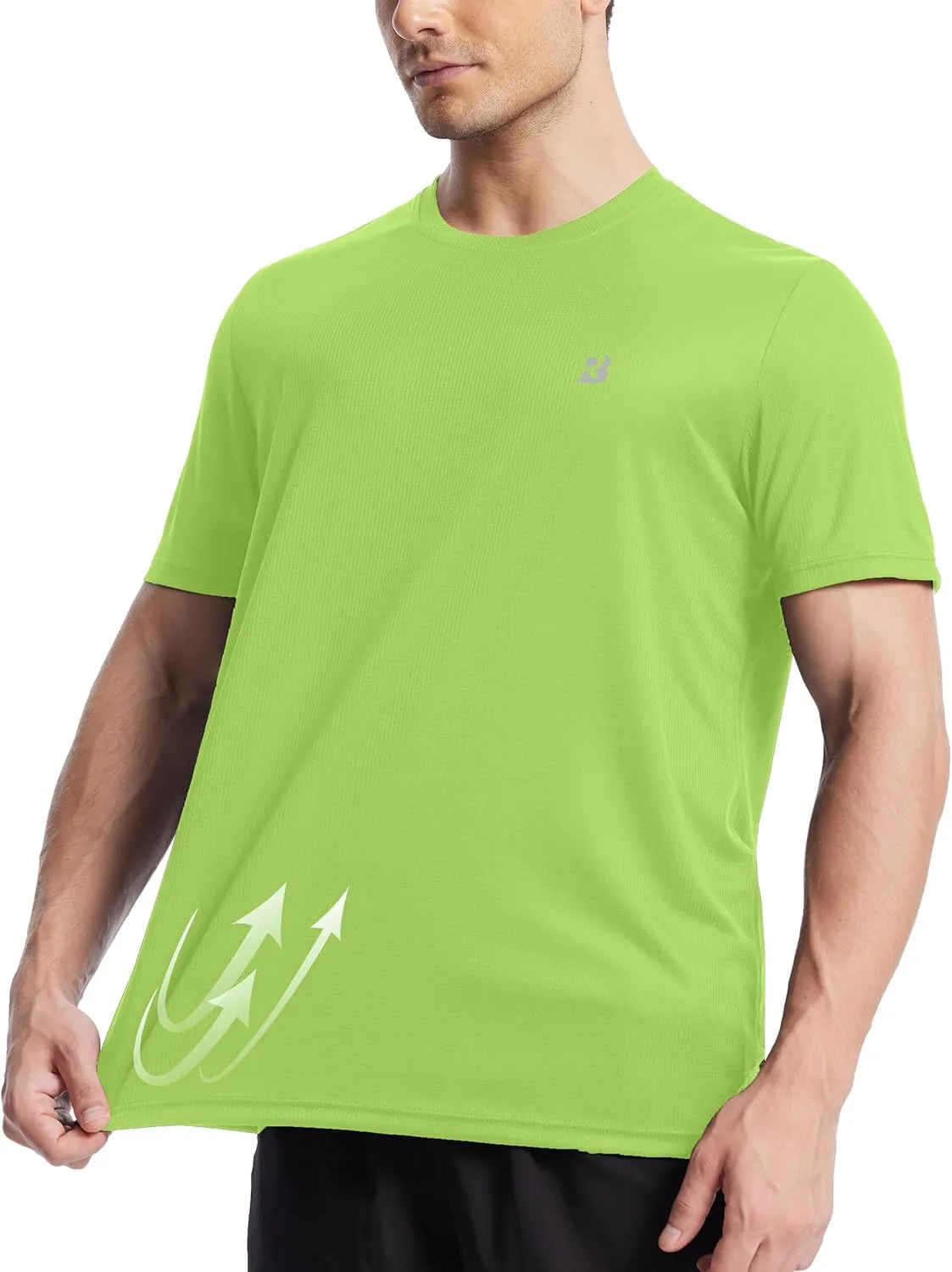 Roadbox Men's Workout Shirts Short Sleeve, Quick Dry Athletic Running T-Shirt, UPF 50  UV Sun Protection Sports Gym Tee Tops