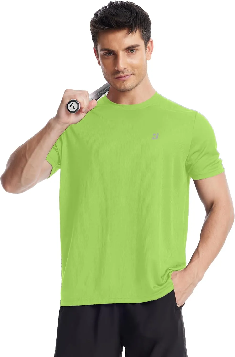 Roadbox Men's Workout Shirts Short Sleeve, Quick Dry Athletic Running T-Shirt, UPF 50  UV Sun Protection Sports Gym Tee Tops