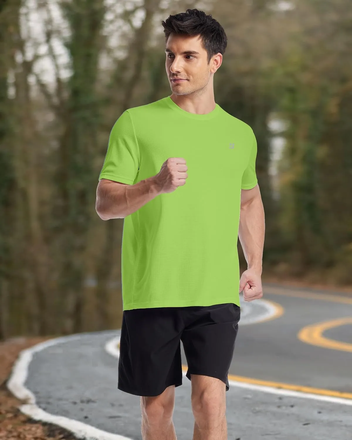 Roadbox Men's Workout Shirts Short Sleeve, Quick Dry Athletic Running T-Shirt, UPF 50  UV Sun Protection Sports Gym Tee Tops