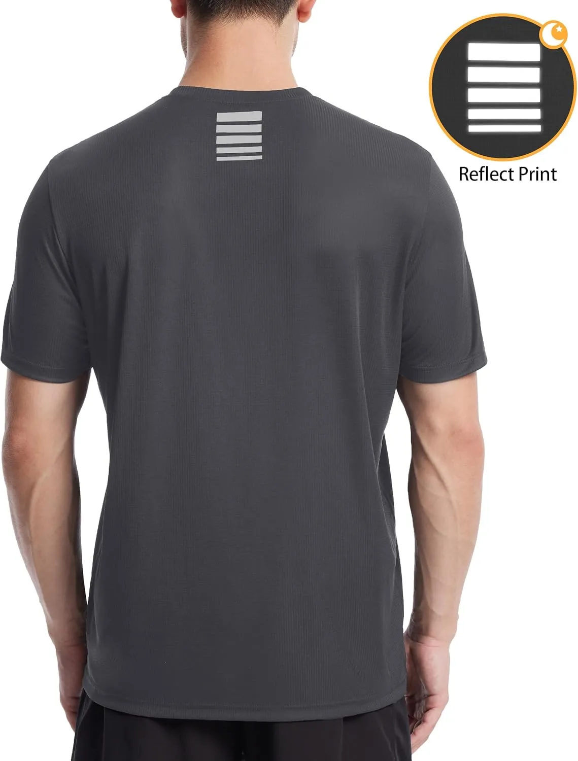 Roadbox Men's Workout Shirts Short Sleeve, Quick Dry Athletic Running T-Shirt, UPF 50  UV Sun Protection Sports Gym Tee Tops