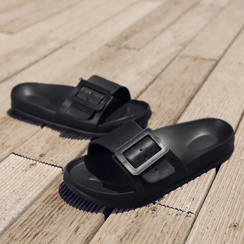 Slipper Slides with Side Buckle for Women