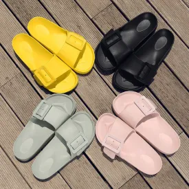 Slipper Slides with Side Buckle for Women