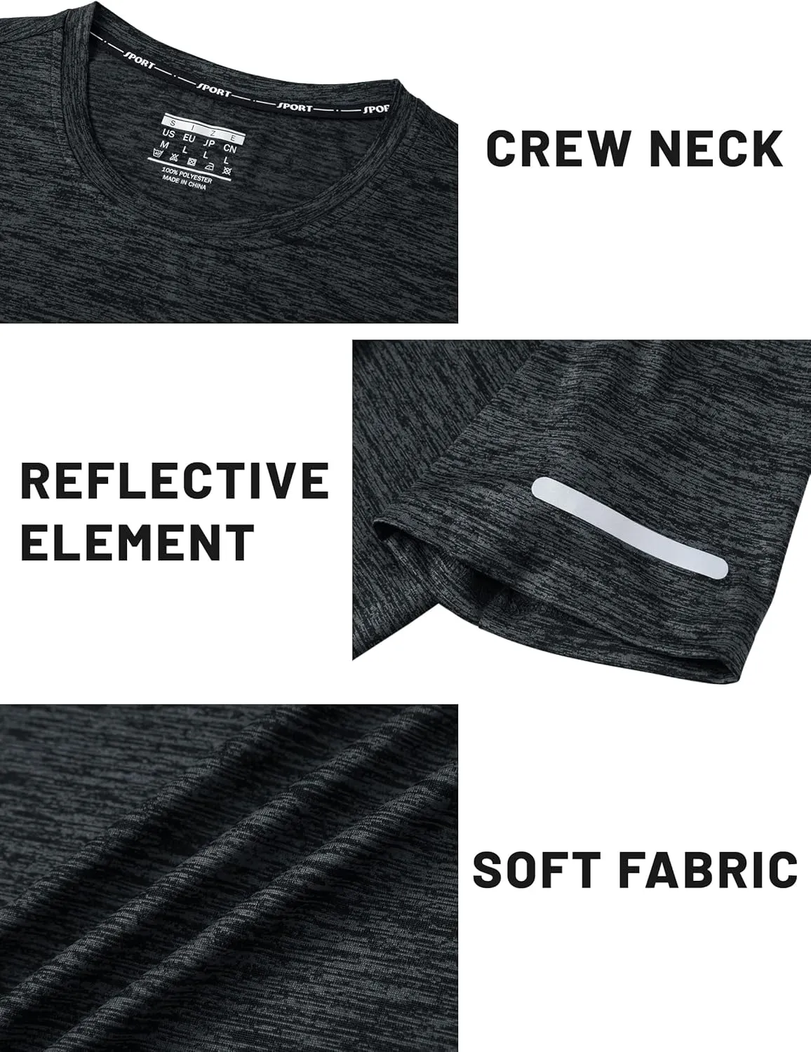 TACVASEN Mens Workout Shirts Short Sleeve Athletic Dry Fit Tshirts Shirts Running Gym Crewneck T-Shirts