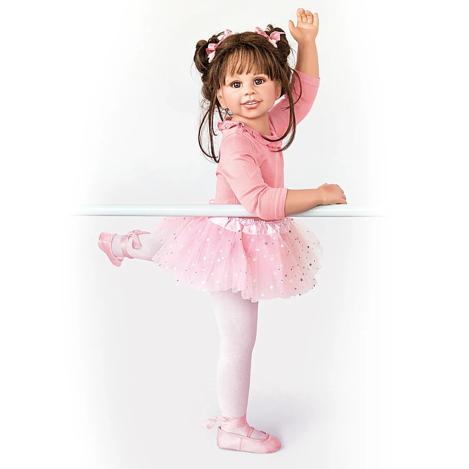 The Ashton-Drake Galleries Lara Ballerina Lifelike So Truly Real® Child Girl Doll Weighted Fully Poseable with Soft RealTouch® Vinyl Skin and Ballet Tutu by Doll Artist Monika Levenig 31-Inches