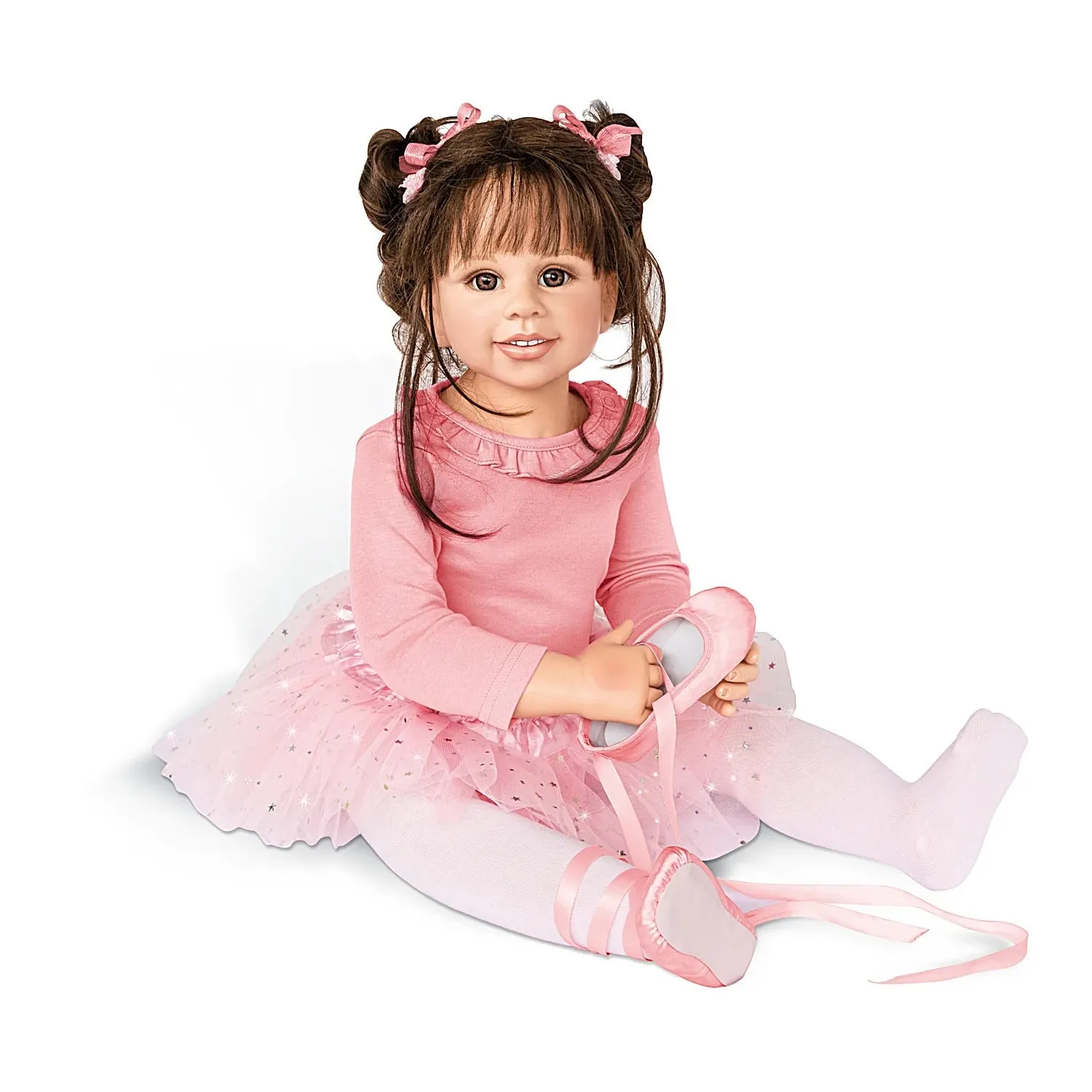 The Ashton-Drake Galleries Lara Ballerina Lifelike So Truly Real® Child Girl Doll Weighted Fully Poseable with Soft RealTouch® Vinyl Skin and Ballet Tutu by Doll Artist Monika Levenig 31-Inches