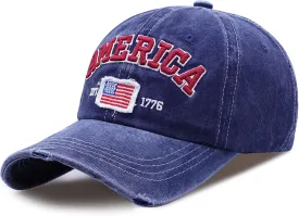 USA American Flag Hat for Men Women Patriotic Fourth of July Baseball Cap Adjustable