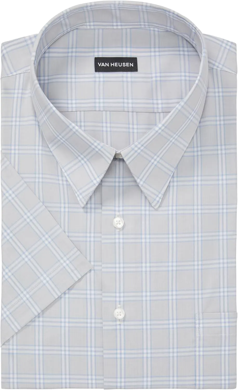 Van Heusen Men's Big Fit Short Sleeve Dress Shirts Poplin Solid (Big and Tall)
